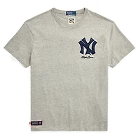 T-shirt Polo Ralph Lauren gris chiné en jersey des Yankees