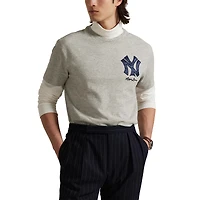 T-shirt Polo Ralph Lauren gris chiné en jersey des Yankees