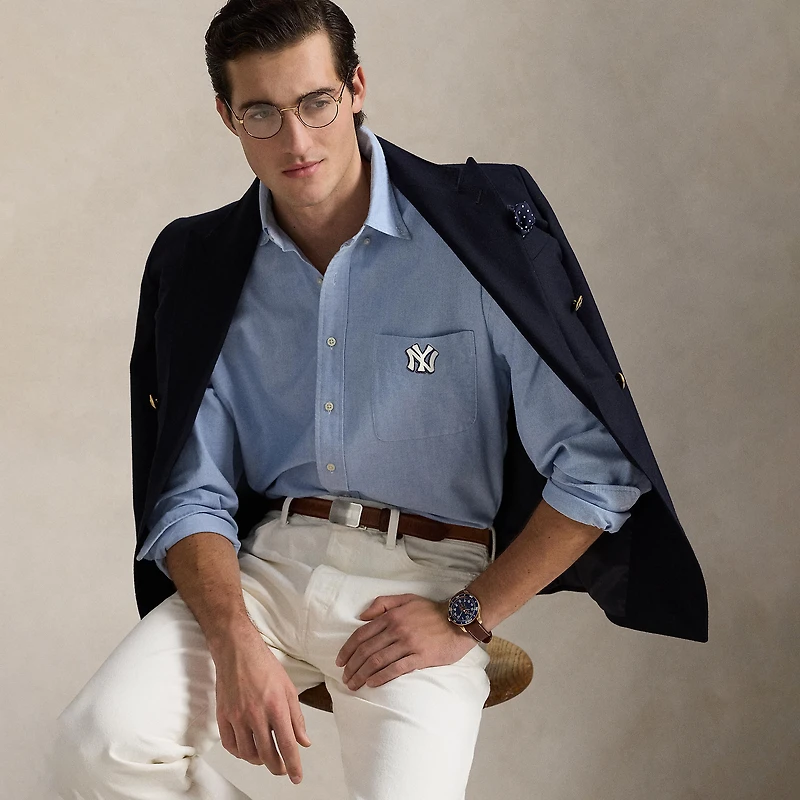 Chemise Polo Ralph Lauren bleu clair des Yankees