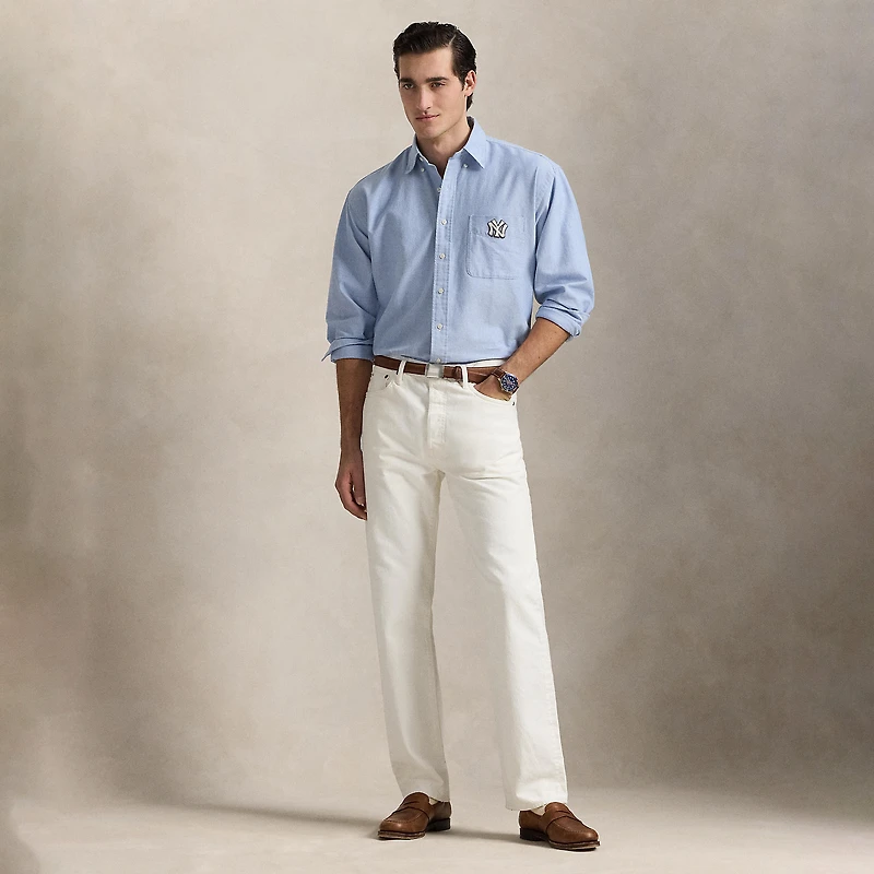 Chemise Polo Ralph Lauren bleu clair des Yankees