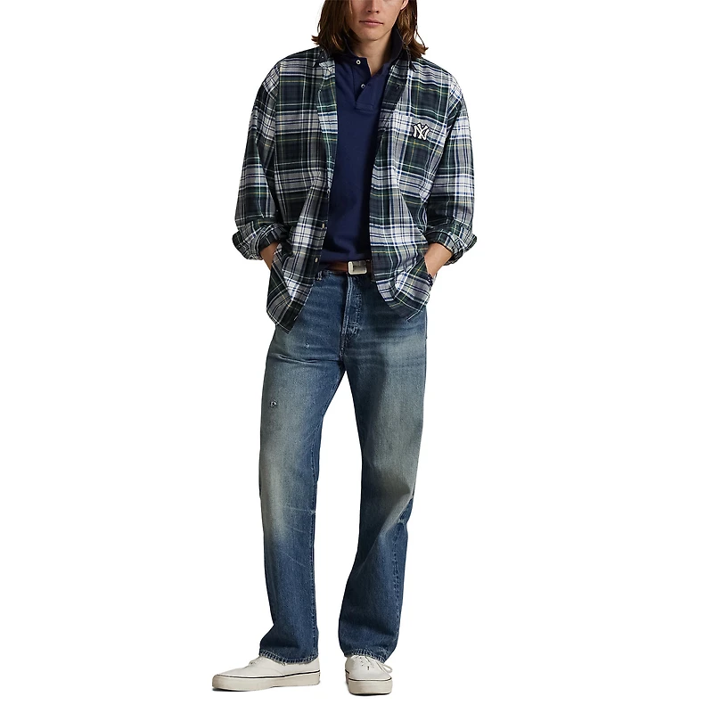 Polo Ralph Lauren  Navy Yankees Flannel Oxford Shirt