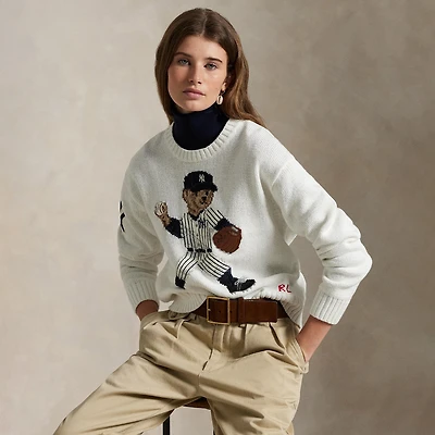 Polo Ralph Lauren White Yankees  Sweater