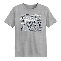 T-shirt amusant pour enfants d'âge préscolaire Heather Gray New York Yankees Ball Park