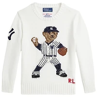 Preschool Polo Ralph Lauren  White Yankees Bear Pullover Sweater