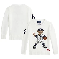 Preschool Polo Ralph Lauren  White Yankees Bear Pullover Sweater
