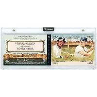 Carte Topps Allen & Ginter 2012 avec pommeau de batte utilisé en match par Reggie Jackson et Roger Maris, Yankees de New York #BC-JM #1/1