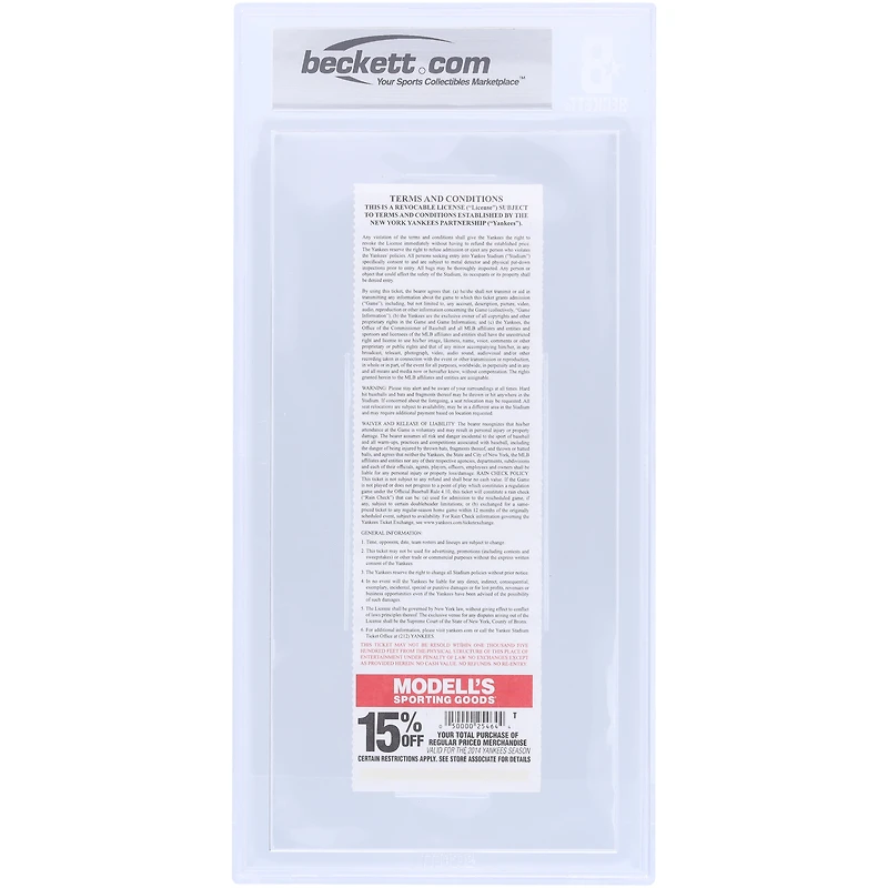 Billet authentifié Beckett/Fanatics autographié par Reggie Jackson des Yankees de New York, 10
