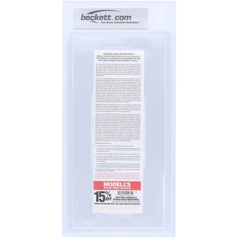 Billet authentifié Beckett/Fanatics autographié par Reggie Jackson des Yankees de New York, 10