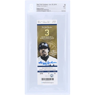 Billet authentifié Beckett/Fanatics autographié par Reggie Jackson des Yankees de New York le 9/10