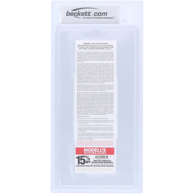 Reggie Jackson New York Yankees Autographed Beckett/Fanatics Witnessed Authenticated 9/10 Ticket