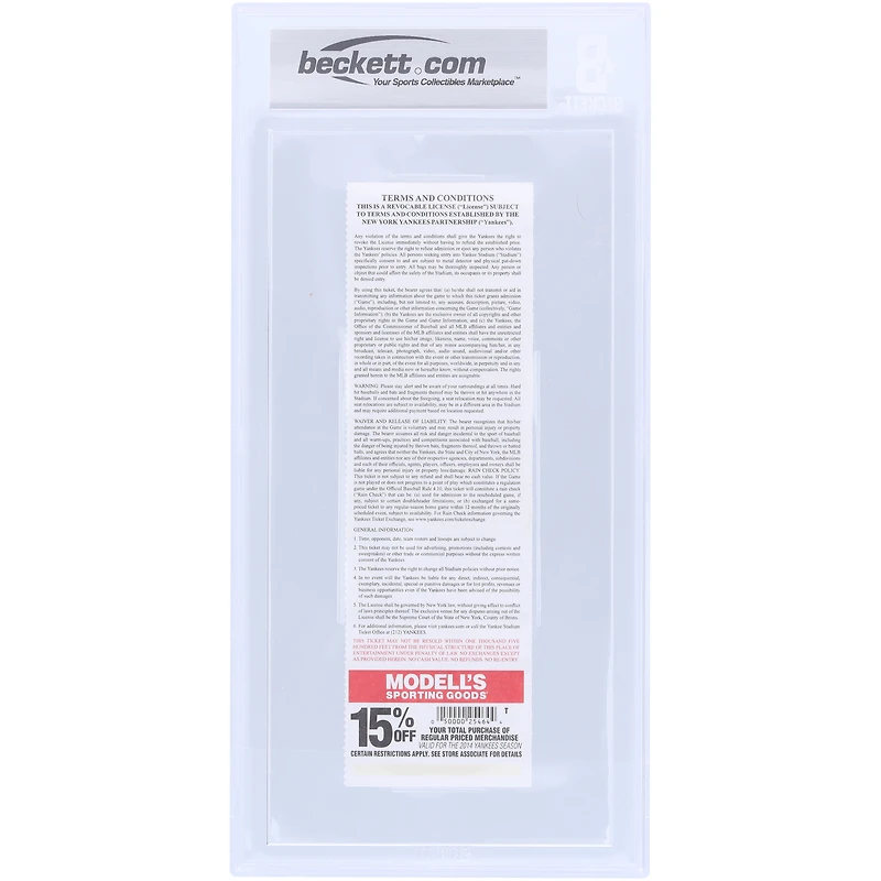 Reggie Jackson New York Yankees Autographed Beckett/Fanatics Witnessed Authenticated 9 Ticket with "Mr. October" Inscription