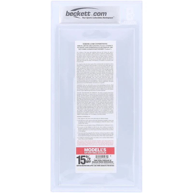 Billet authentifié signé par Reggie Jackson des Yankees de New York avec l'inscription « M. October »