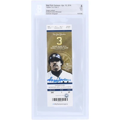 Reggie Jackson New York Yankees Autographed Beckett/Fanatics Witnessed Authenticated Ticket