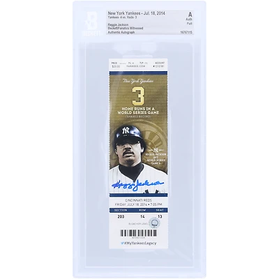 Billet authentifié avec signature Beckett/Fanatics des Yankees de New York signé Reggie Jackson