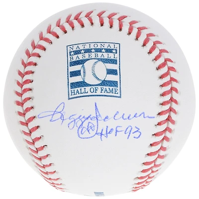 Reggie Jackson New York Yankees Logo du Temple de la renommée du baseball autographié avec inscription « HOF 93 »