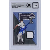 Roger Clemens New York Yankees Autographié 2002 Fleer Flair Jersey Heights Relic #RC Beckett Fanatics Witnessed Authenticated 10 Card