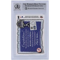 Roger Clemens New York Yankees Autographié 2002 Fleer Flair Jersey Heights Relic #RC Beckett Fanatics Witnessed Authenticated 10 Card