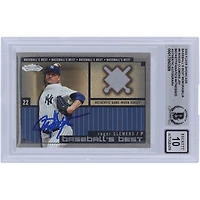 Roger Clemens New York Yankees Autographed 2002 Fleer Showcase Baseball's Best Memorabilia Jersey Relic #RC Beckett Fanatics Witnessed Authenticated 10 Card