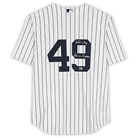 Ron Guidry New York Yankees Autographed White Nike Replica Jersey with "Louisiana Lightning" Inscription