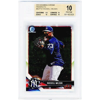Russell Wilson New York Yankees 2018 Bowman Draft Chrome #BCP151 BGS Authenticated 10 Card - 9.5,10,10,10 Subgrades