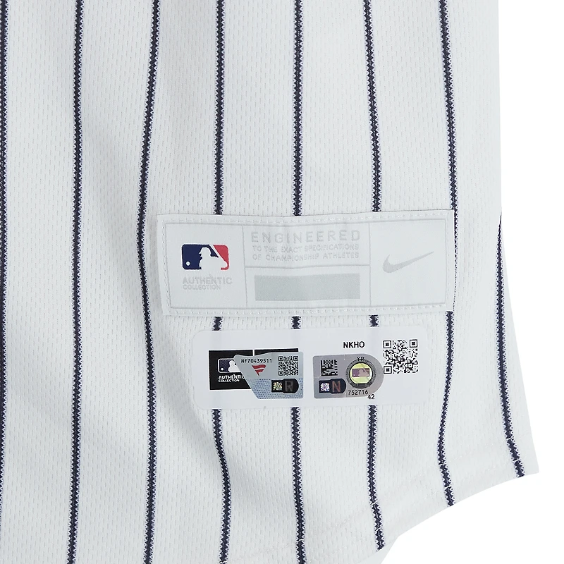 Ryan McMahon New York Yankees Game-Used #19 White Pinstripe Jersey vs. Miami Marlins on April 3, 2026