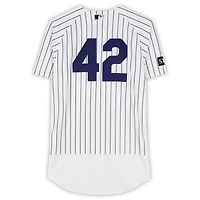 Ryan McMahon New York Yankees Game-Used #42 White Pinstripe Jersey vs. Los Angeles Angels on April 15, 2026