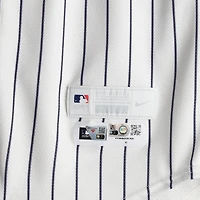 Ryan McMahon New York Yankees Game-Used #42 White Pinstripe Jersey vs. Los Angeles Angels on April 15, 2026
