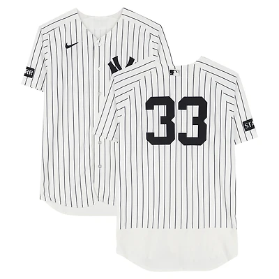 Ryan Yarbrough New York Yankees Game-Used #33 White Pinstripe Jersey vs. Miami Marlins on April 3, 2026