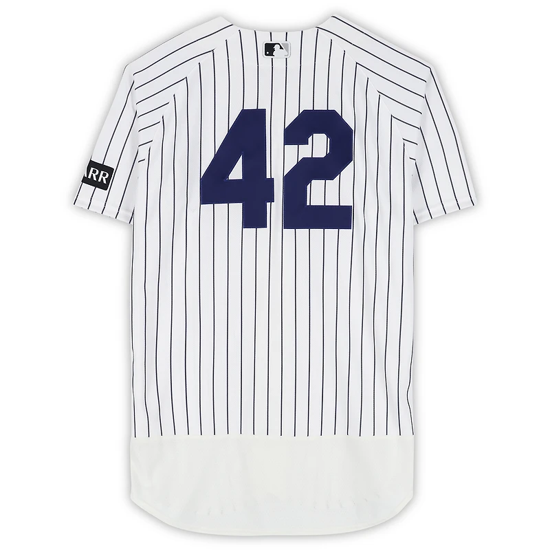 Ryan Yarbrough New York Yankees Player-Worn #42 White Pinstripe Jersey vs. Los Angeles Angels on April 15, 2026 - Jackie Robinson Day