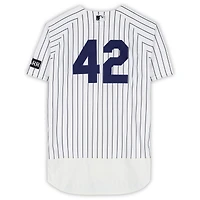 Ryan Yarbrough New York Yankees Player-Worn #42 White Pinstripe Jersey vs. Los Angeles Angels on April 15, 2026 - Jackie Robinson Day