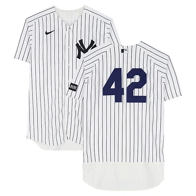 Ryan Yarbrough New York Yankees Player-Worn #42 White Pinstripe Jersey vs. Los Angeles Angels on April 15, 2026 - Jackie Robinson Day