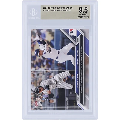 Aaron Judge, Shohei Ohtani New York Yankees 2024 Topps Now Superstars remportent le prix MVP après des saisons 2024 stellaires #OS-JO BGS Carte authentifiée 9.5