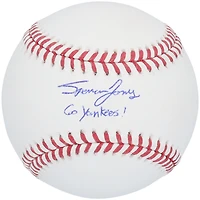 Balle de baseball autographiée par Spencer Jones des Yankees de New York avec l'inscription « Go Yankees! »