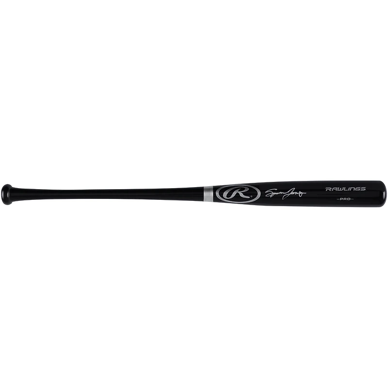 Bâton de baseball noir Rawlings Pro autographié par Spencer Jones des Yankees de New York