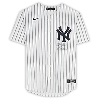 Maillot réplique Nike autographié par Spencer Jones des Yankees de New York, avec l'inscription « Allez les Yankees ! » - Signature sur le devant
