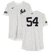 Tim Hill New York Yankees ALDS Game-Used #54 White Pinstripe Nike Jersey vs. Kansas City Royals on October 5, 2024