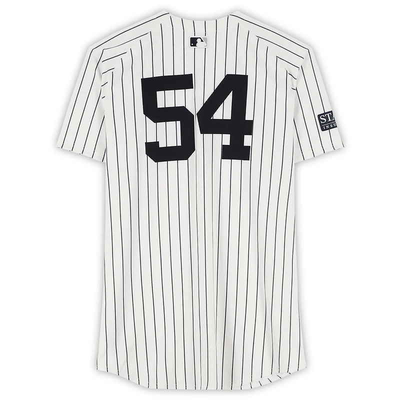 Tim Hill New York Yankees ALDS Game-Used #54 White Pinstripe Nike Jersey vs. Kansas City Royals on October 5, 2024