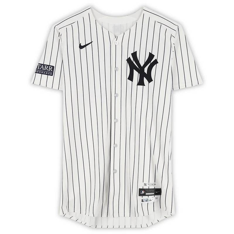 Tim Hill New York Yankees ALDS Game-Used #54 White Pinstripe Nike Jersey vs. Kansas City Royals on October 5, 2024