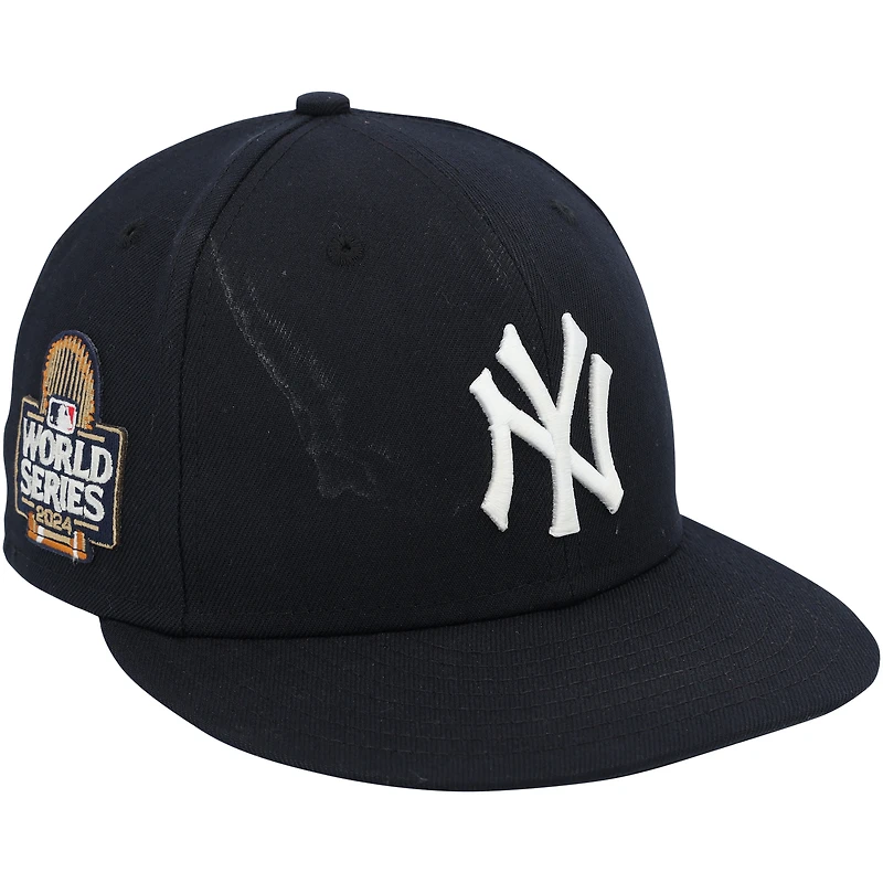 Casquette New Era bleu marine portée par Tim Mayza des Yankees de New York contre les Dodgers de Los Angeles le 30 octobre 2024 - Match 5 des Séries mondiales