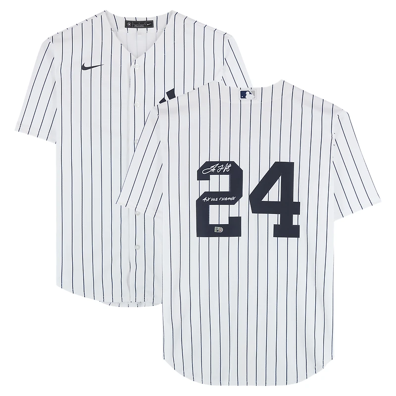 Maillot Nike blanc autographié par Tino Martinez des Yankees de New York, réplique avec inscription « 4X WS Champs », V106832. Maillot 24 Tino Martinez AUT BB, 45838, AUTJERBSB, JRSYMA0934 #2.