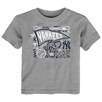 T-shirt amusant pour tout-petits, gris chiné, le stade de baseball des Yankees New York