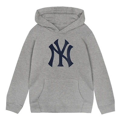 Toddler Heather Gray New York Yankees Primary Logo Fleece Pullover Hoodie