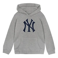 Toddler Heather Gray New York Yankees Primary Logo Fleece Pullover Hoodie