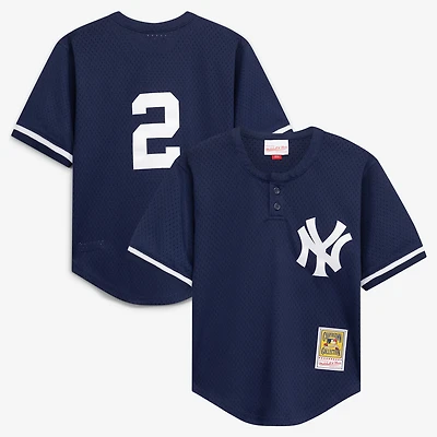 Toddler Mitchell & Ness Derek Jeter Navy New York Yankees Cooperstown Collection Mesh Batting Practice Jersey