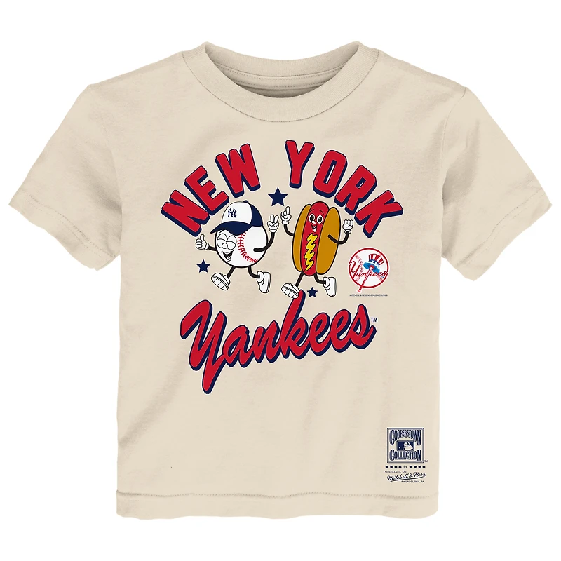 T-shirt Mitchell & Ness naturel pour tout-petits, motif Yankees de New York
