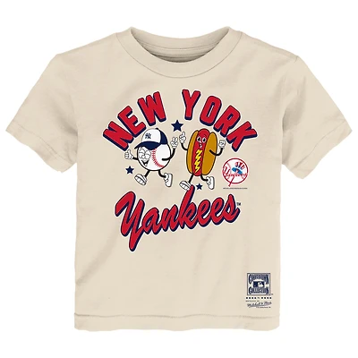 T-shirt Mitchell & Ness naturel pour tout-petits, motif Yankees de New York