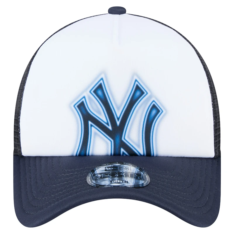 Toddler New Era White/Navy New York Yankees Painted A-Frame 9FORTY Trucker Adjustable Hat