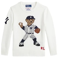 Pull-over blanc Polo Ralph Lauren pour tout-petit avec ours des Yankees