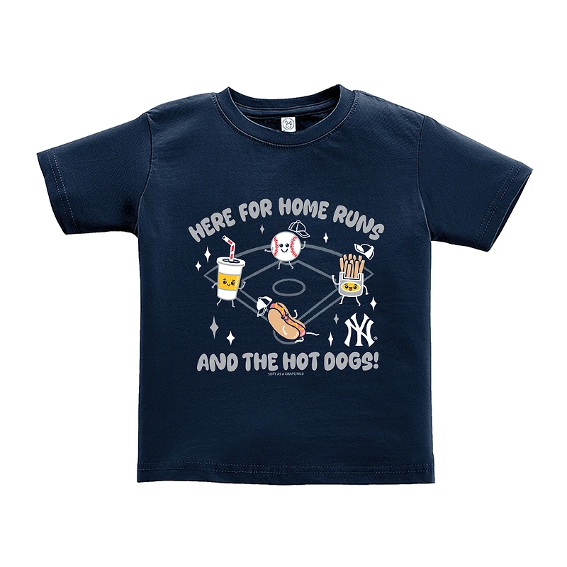 Toddler Soft as a Grape Navy New York Yankees Snack T-Shirt