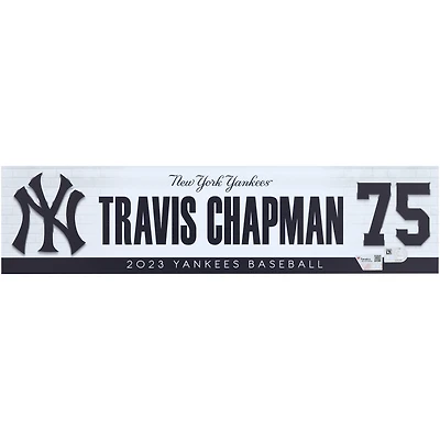 Travis Chapman New York Yankees Player-Issued #75 Nameplate de la saison 2023 de la MLB
